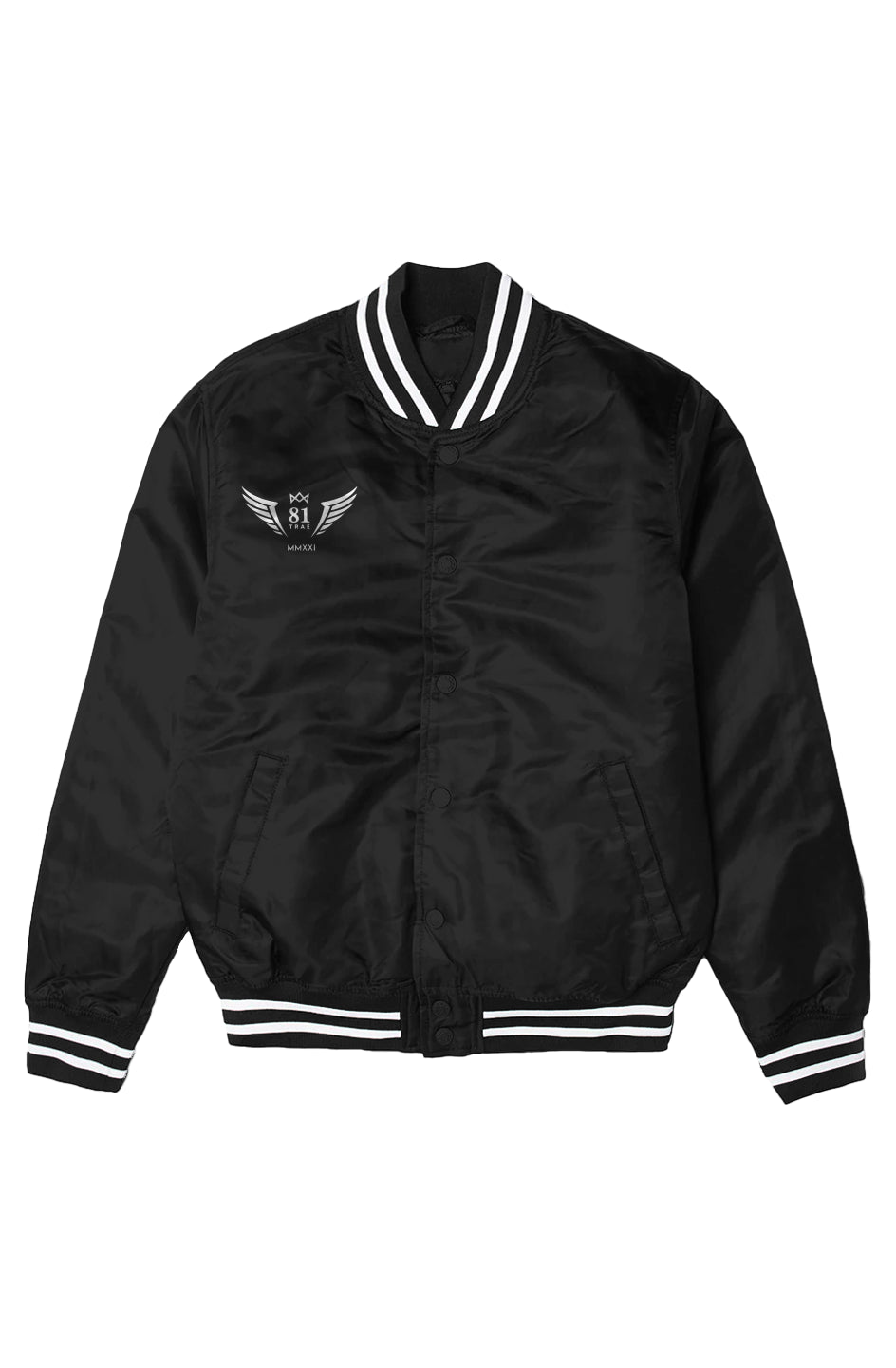 81TRAE LOGO VARSITY BOMBER JACKET (EMBROIDERED)