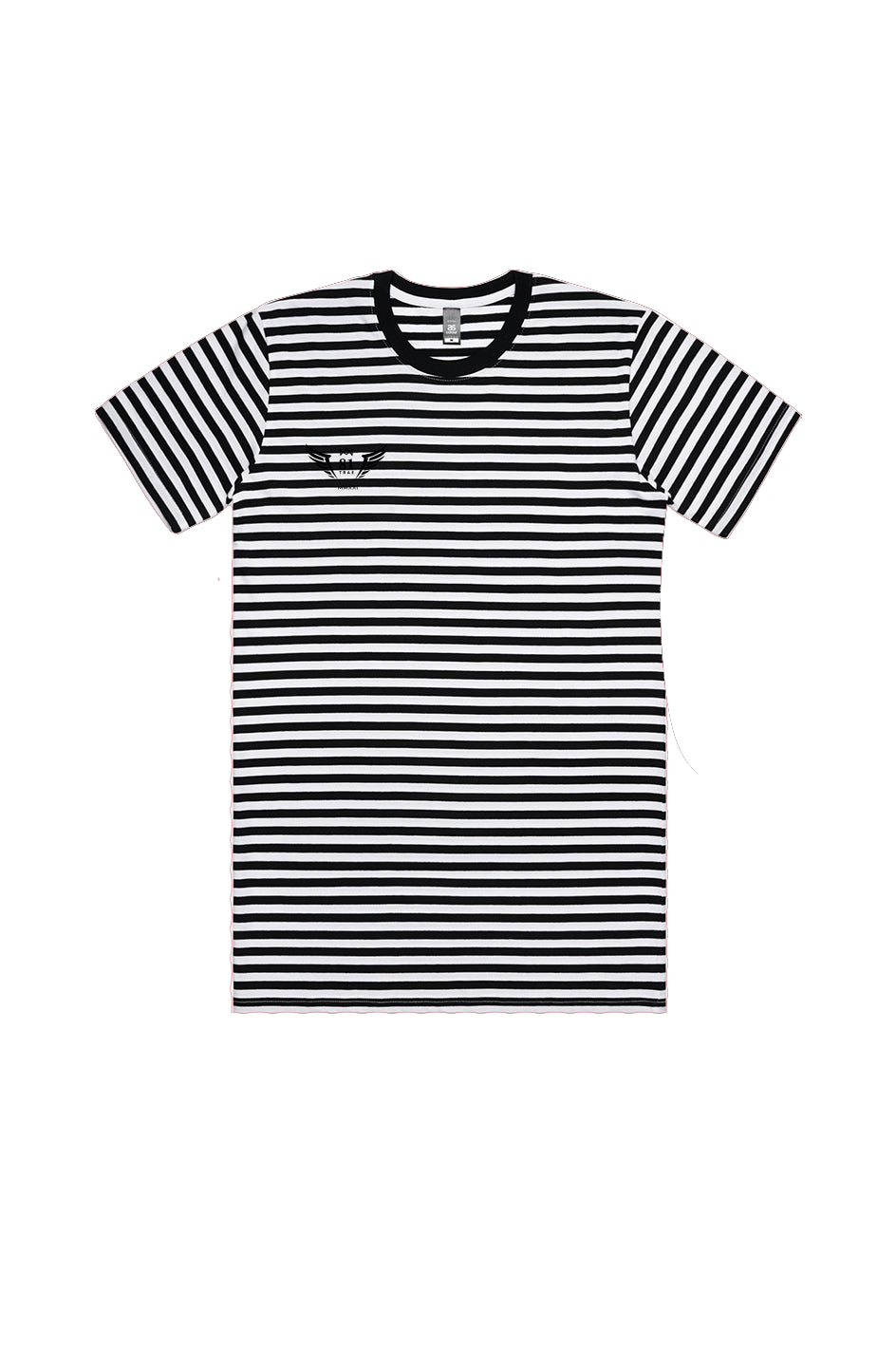 BLACK WHITE STRIPE LOGO TEE