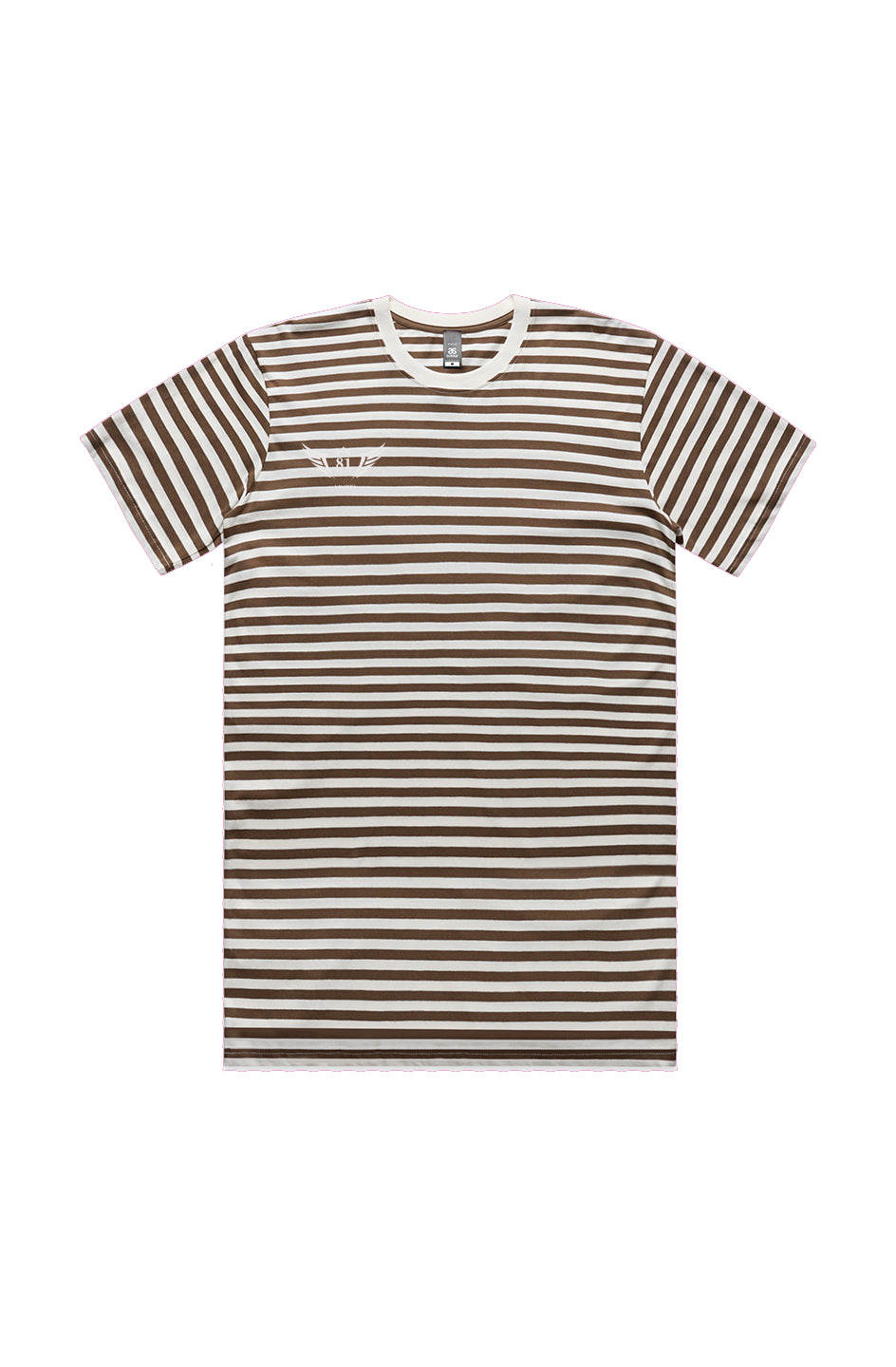NATURAL WALNUT STRIPE LOGO TEE