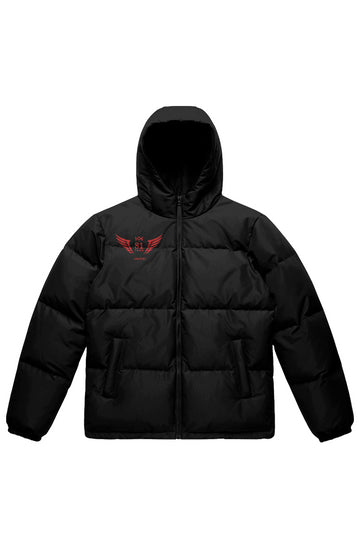 LOGO HOODED PUFFER JACKET (EMBROIDERED)